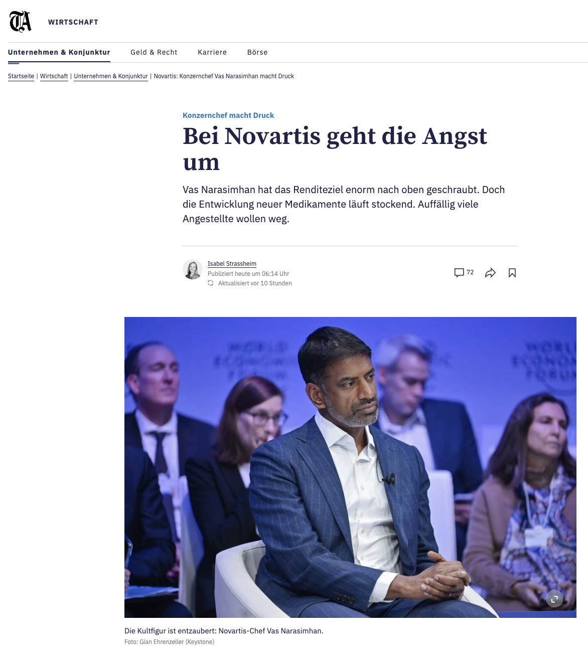 Novartis Interview mit Erik Wirz