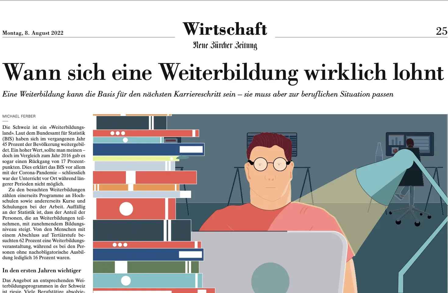 NZZ, Wann sich eine Weiterbildung wirklich lohnt, Interview mit Erik Wirz